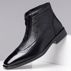 Devin - Men's Brogue Zip Ankle Boots