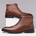 Devin - Men's Brogue Zip Ankle Boots