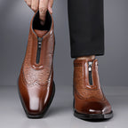 Devin - Men's Brogue Zip Ankle Boots