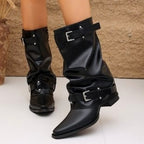 Devyn - Women's Double Buckle Mid-Calf Boots 2