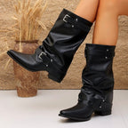 Devyn - Women's Double Buckle Mid-Calf Boots 3