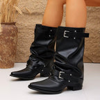 Devyn - Women's Double Buckle Mid-Calf Boots 4