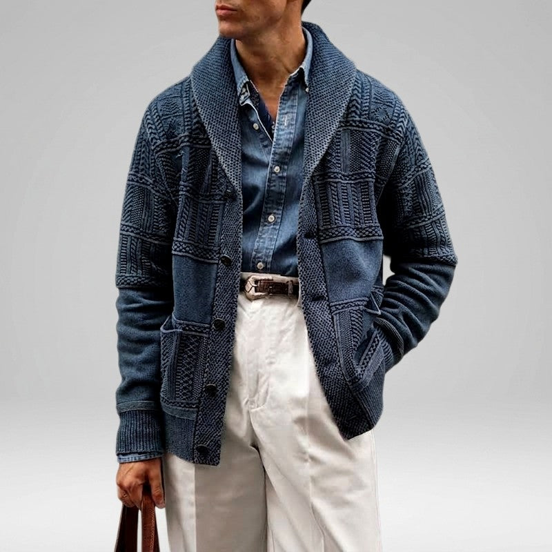 Dexter - Men's Chunky-Knit Shawl-Collar Casual Cardigan 3