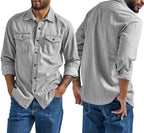 Dexter - Men's Denim Button-Up Shirt with Chest Pockets 2