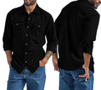 Dexter - Men's Denim Button-Up Shirt with Chest Pockets 4