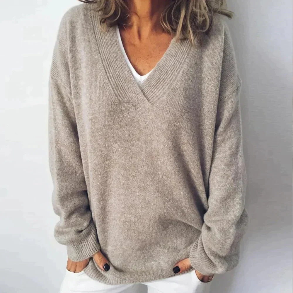 Dorothea - Women's Cozy V-Neck Knit Sweater