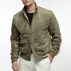 Douglas - Men's Faux Suede Stand Collar Bomber Jacket 2