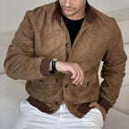 Douglas - Men's Faux Suede Stand Collar Bomber Jacket 4