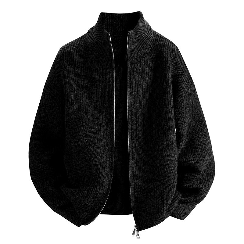Dylan - Men's Ribbed Stand Collar Zip-Up Jacket 2