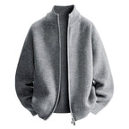 Dylan - Men's Ribbed Stand Collar Zip-Up Jacket 3