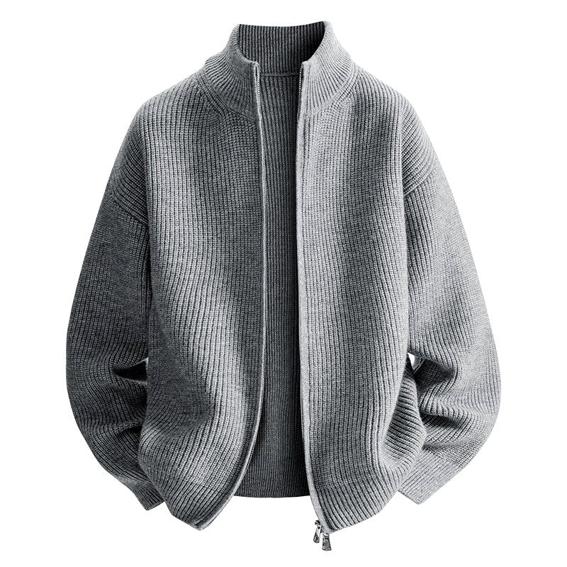 Dylan - Men's Ribbed Stand Collar Zip-Up Jacket 3