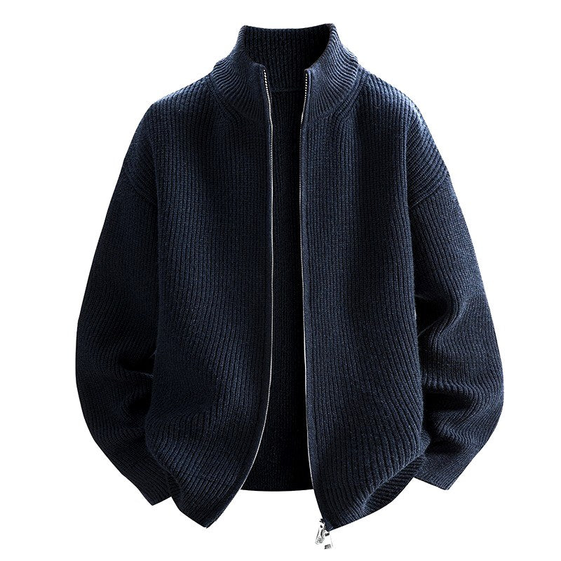 Dylan - Men's Ribbed Stand Collar Zip-Up Jacket 5