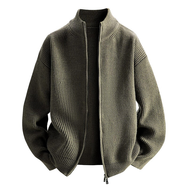 Dylan - Men's Ribbed Stand Collar Zip-Up Jacket 6