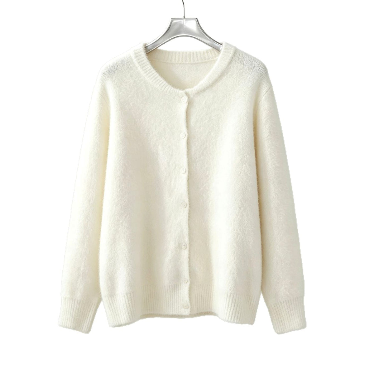 Edda - Women's Crew Neck Button-Front Knit Cardigan 6