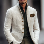 Edgar - Men's Single-Breasted Textured Cardigan