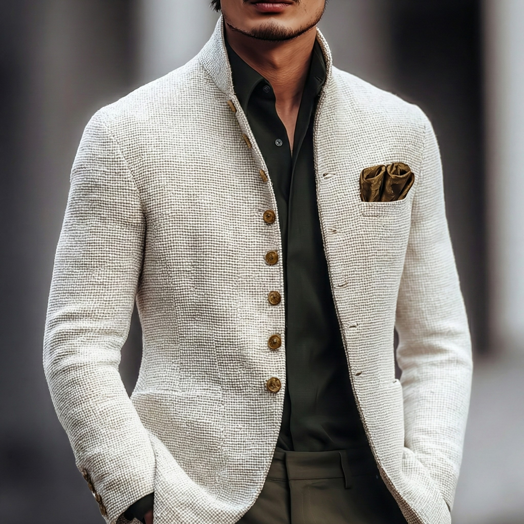 Edgar - Men's Single-Breasted Textured Cardigan