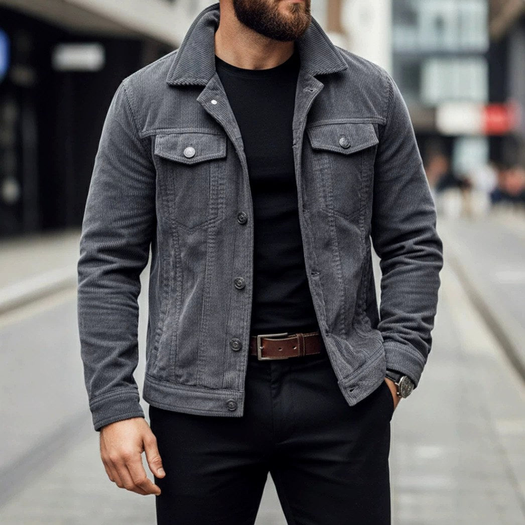 Efren - Men's Corduroy Collared Jacket 1