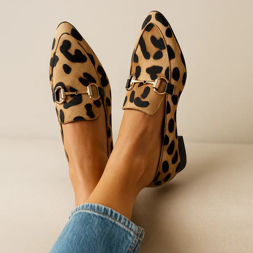 Eleanor - Women's Leopard Print Loafer Moccasins