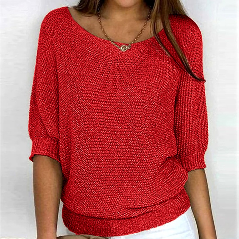 Elektra - Women's Scoop Neck Relaxed Sweater