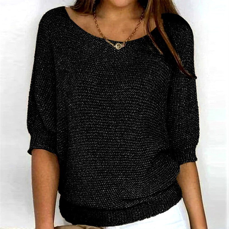 Elektra - Women's Scoop Neck Relaxed Sweater