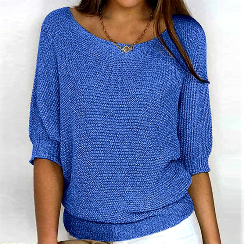 Elektra - Women's Scoop Neck Relaxed Sweater