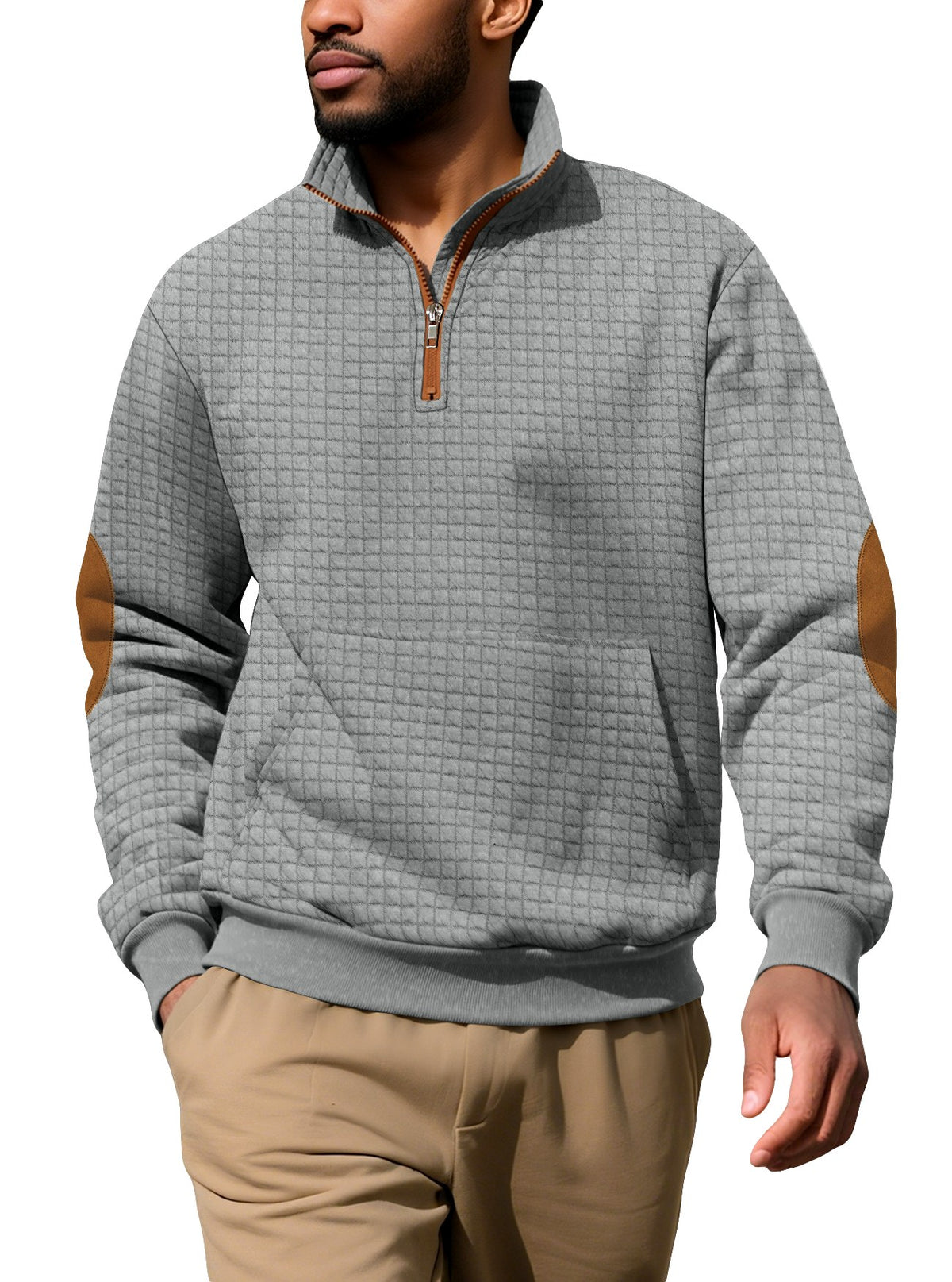 Elias - Men's Quilted Half Zip  Sweater 6