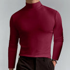 Elias - Men's Slim Fit Mock Neck Long Sleeve Shirt 2