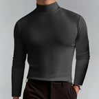Elias - Men's Slim Fit Mock Neck Long Sleeve Shirt 4