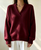 Elisha - Women's Shawl Collar V-Neck Sweater 10
