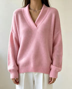 Elisha - Women's Shawl Collar V-Neck Sweater 2