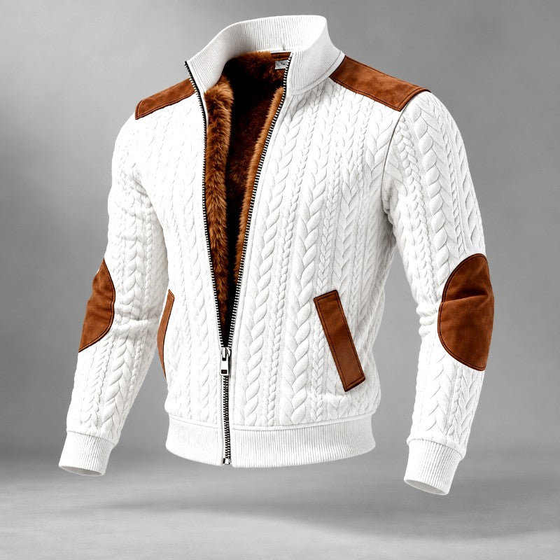 Elliott - Men's Faux Fur Lined Cable Knit Winter Jacket 1