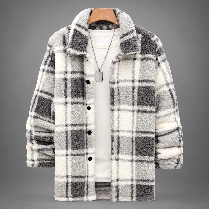 Emerson - Men's Checkered Plush Fleece Button-Front Jacket 1