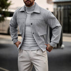 Emillio - Men's Textured Button-Front Jacket with Pockets 2