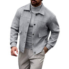 Emillio - Men's Textured Button-Front Jacket with Pockets 5