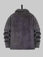Eric - Men's Channel-Quilted Jacket with Faux-Fur Collar