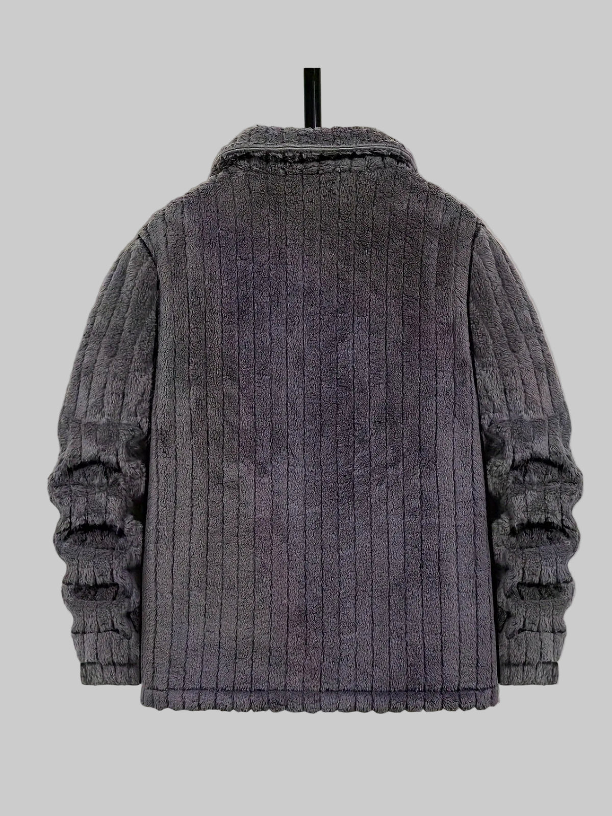 Eric - Men's Channel-Quilted Jacket with Faux-Fur Collar