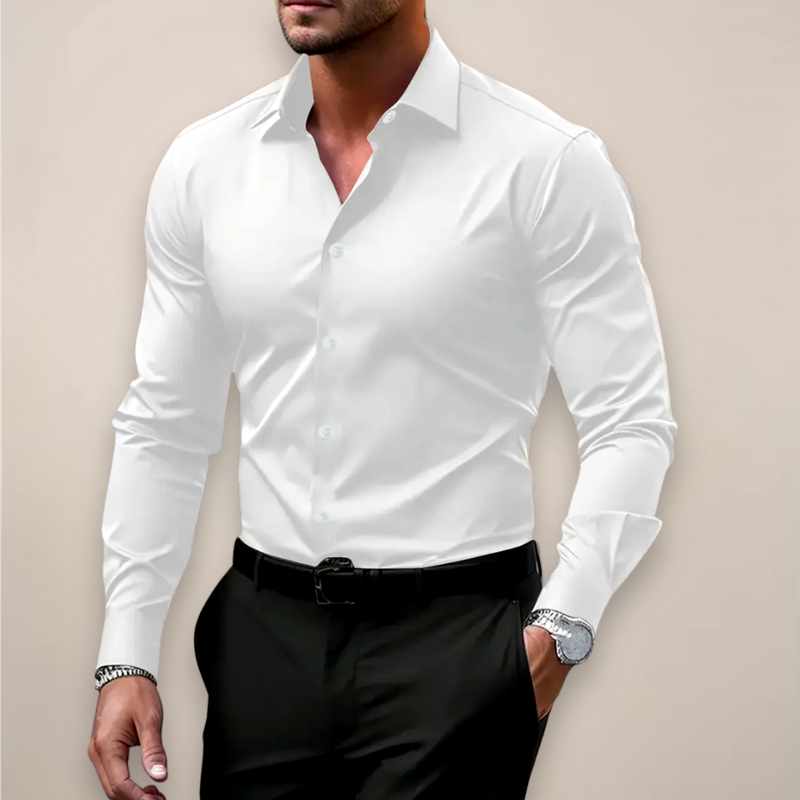 Eric - Men's Spread Collar Slim Fit Oxford Shirt 3