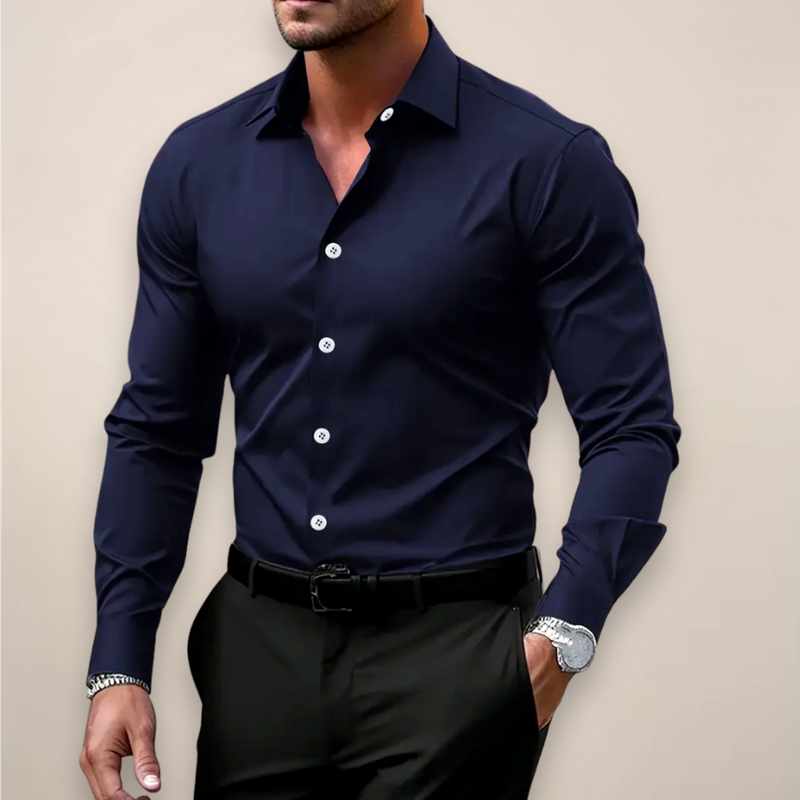 Eric - Men's Spread Collar Slim Fit Oxford Shirt 4