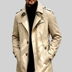 Erwin - Men's Long Belted Trench Coat with Zip Pocket 1
