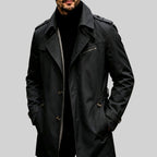 Erwin - Men's Long Belted Trench Coat with Zip Pocket 2