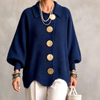 Estela - Women's Sequin Collared Oversized Party Cardigan 5