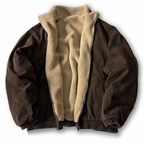 Ethan - Men's Winter Jacket with Full-Zip Closure and Stand Collar