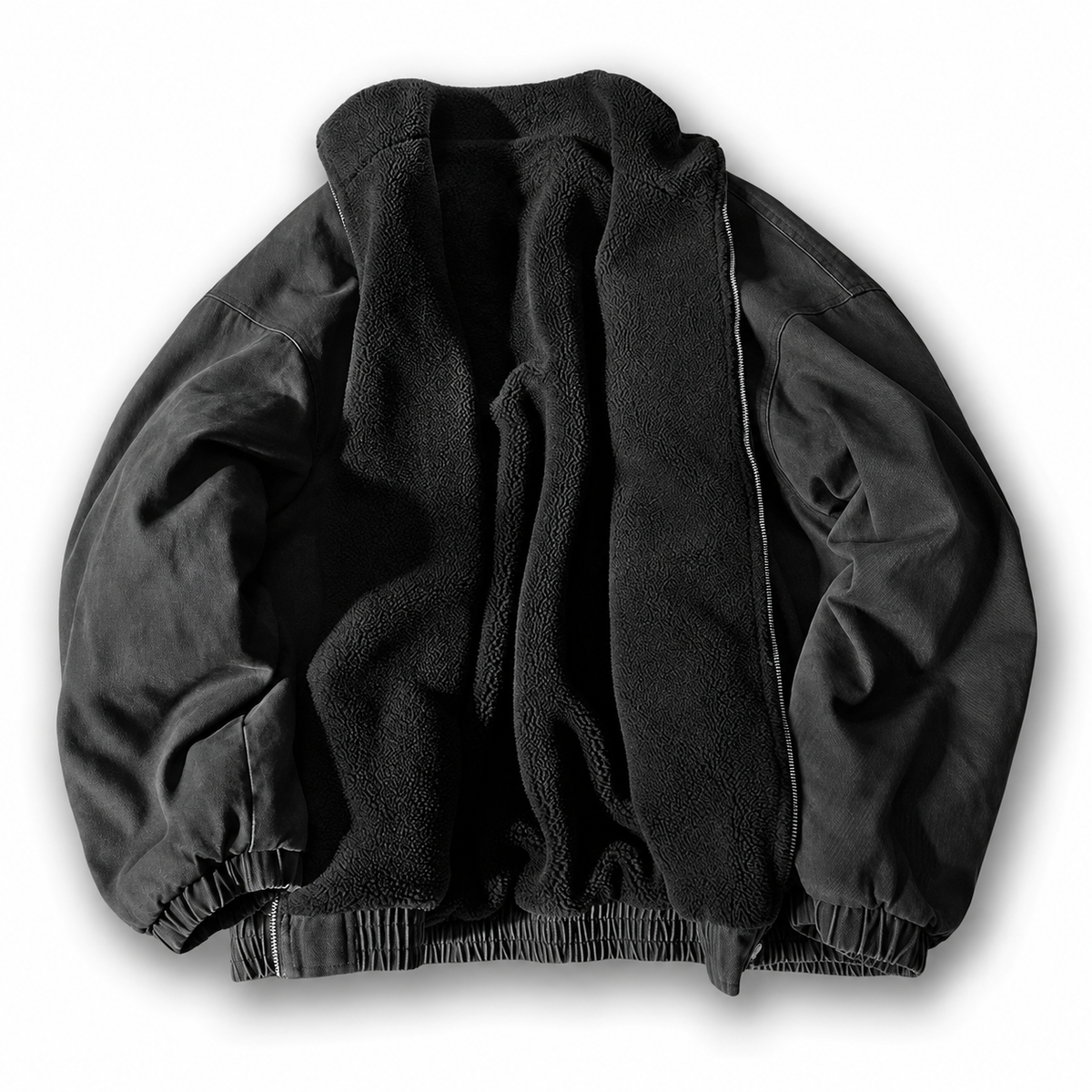 Ethan - Men's Winter Jacket with Full-Zip Closure and Stand Collar