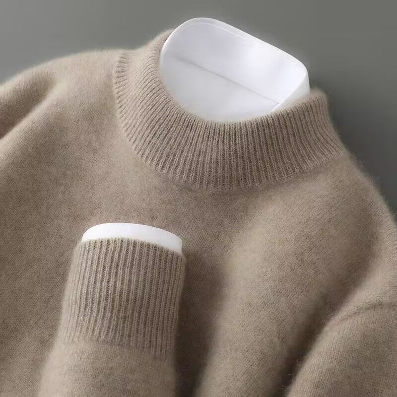 Evan - Men's Classic Cashmere Mock Neck Sweater