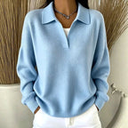Eve - Women's Ribbed V-Neck Loose Fit Sweater 2