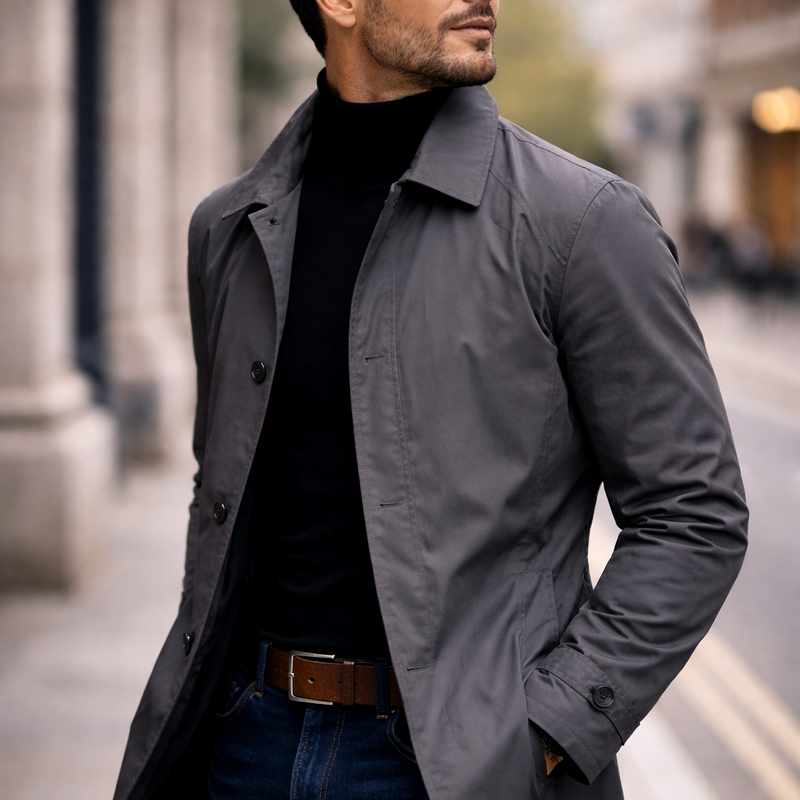 Ewan - Men's Notched Lapel Quilted Lightweight Jacket 8