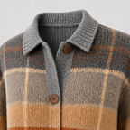 Faye - Women's Striped Button-Front Knit Sweater