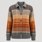 Faye - Women's Striped Button-Front Knit Sweater