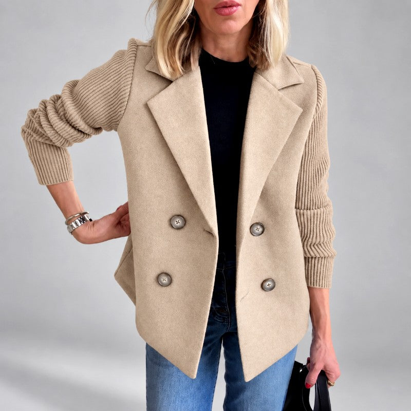 Felicity - Women’s Ribbed Sleeve Double-Breasted Blazer 2