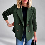 Felicity - Women’s Ribbed Sleeve Double-Breasted Blazer 3